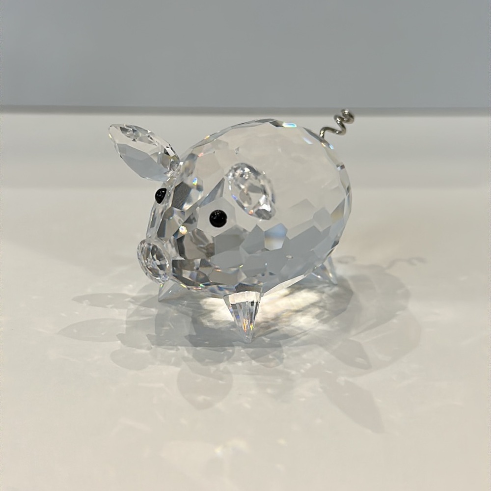 Swarovski Figurine Pig Medium Metal Tail - Picture 6 of 7